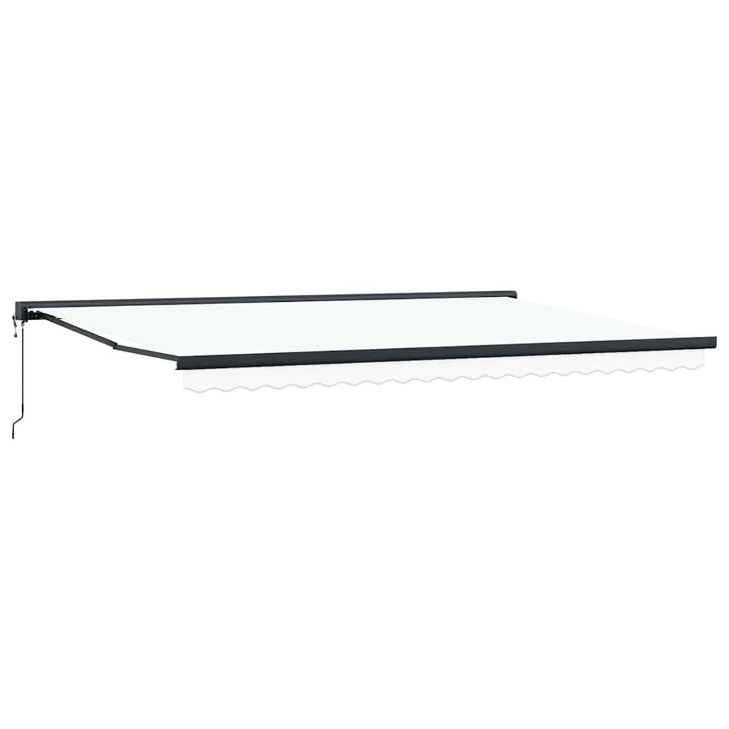 Retractable Awning Manual White 500 x 300 cm Fabric, Metal