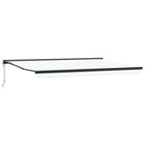 Retractable Awning Manual White 500 x 300 cm Fabric, Metal