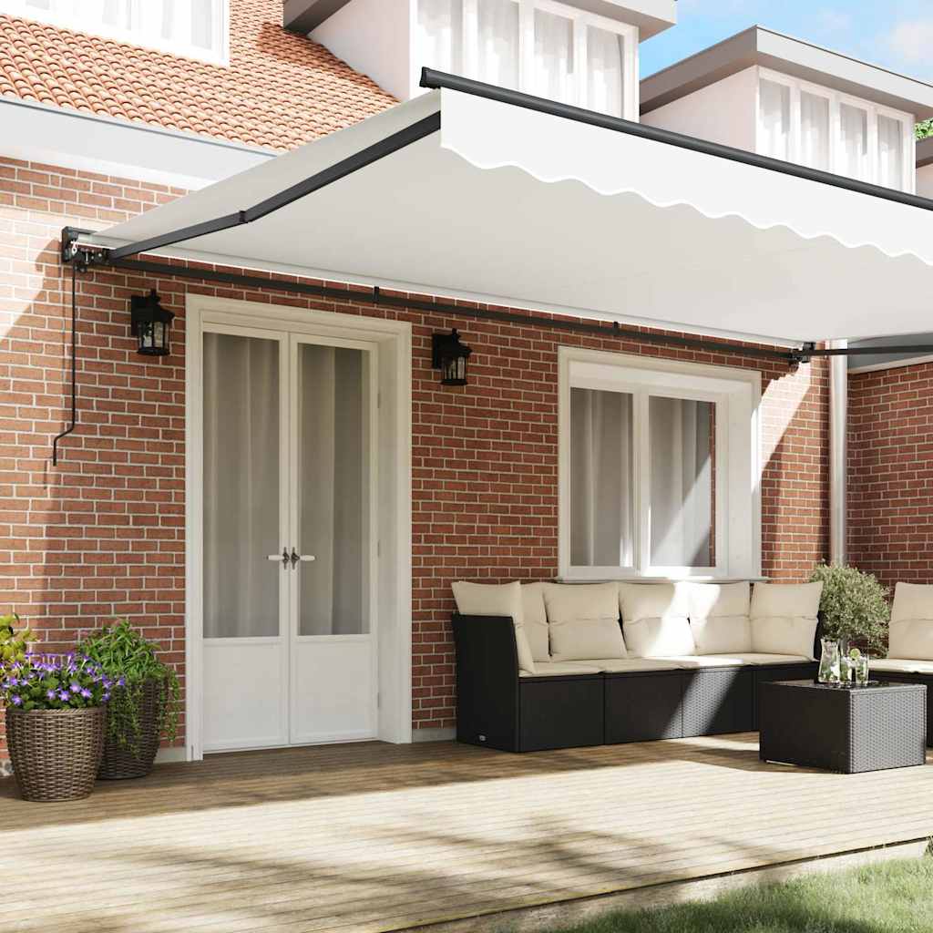 Retractable Awning Manual White 500x300 cm Fabric