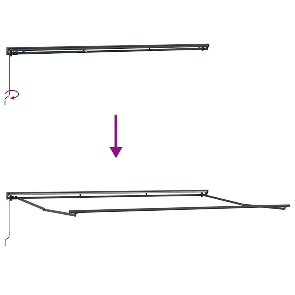 Retractable Awning Manual White 500x300 cm Fabric