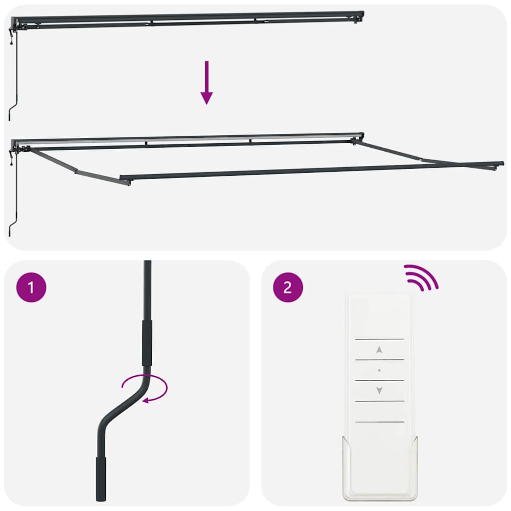 Retractable Awning White 500x300 cm Fabric
