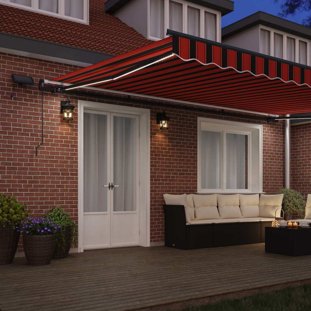Retractable Awning Manual Orange and brown 500 x 350 cm Fabric