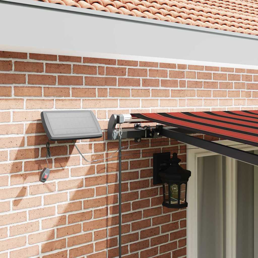 Retractable Awning Manual Orange and brown 500 x 350 cm Fabric