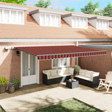 Retractable Awning Manual Orange and brown 500 x 350 cm Fabric