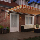 Retractable Awning with Manual 500 x 350 cm Yellow and orange