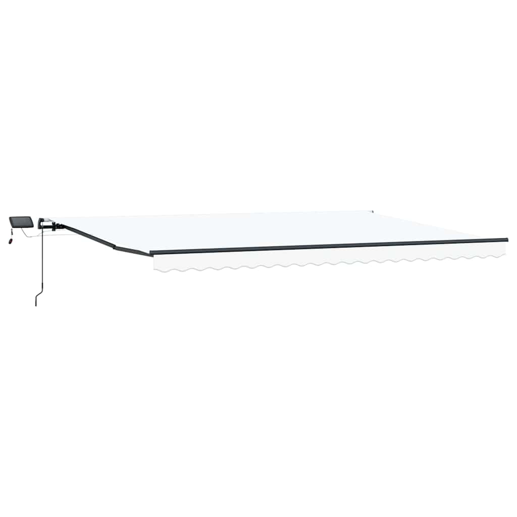 Retractable Awning Manual White 500 x 350 cm Fabric