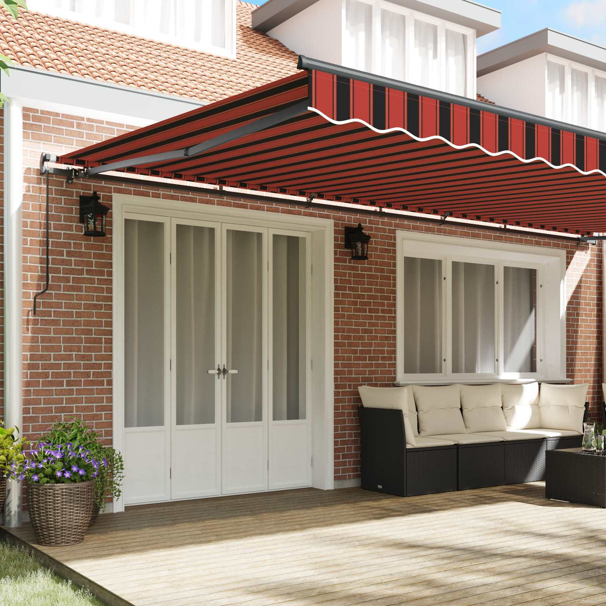 Retractable Awning Manual Orange and brown 600 x 300 cm
