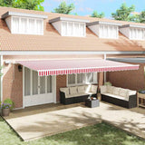 Retractable Awning with Manual 600 x 300 cm Red and white