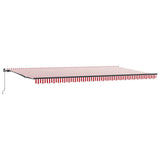 Retractable Awning Manual Red and white 600 x 300 cm Fabric