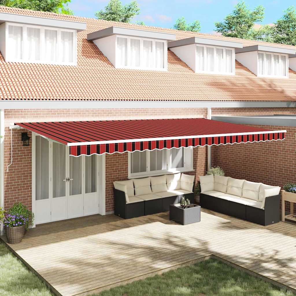 Retractable Awning Orange and Brown 600 x 350 cm Fabric