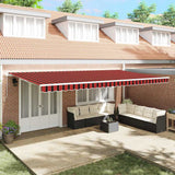 Retractable Awning Orange and Brown 600 x 350 cm Fabric