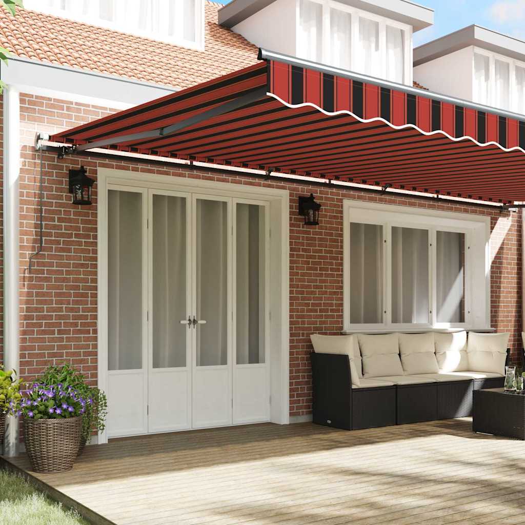 Retractable Awning Manual Orange and brown 600 x 350 cm Fabric