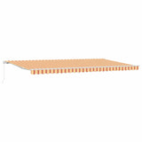 Retractable Awning Yellow, Orange 600 x 350 cm Polyester, Metal