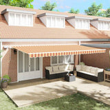 Retractable Awning with Manual 600 x 350 cm Yellow and orange