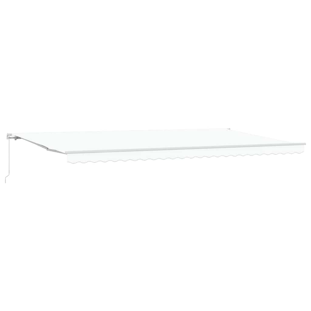 Retractable Awning Manual White 600 x 350 cm Polyester, Metal