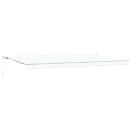 Retractable Awning Manual White 600 x 350 cm Polyester, Metal