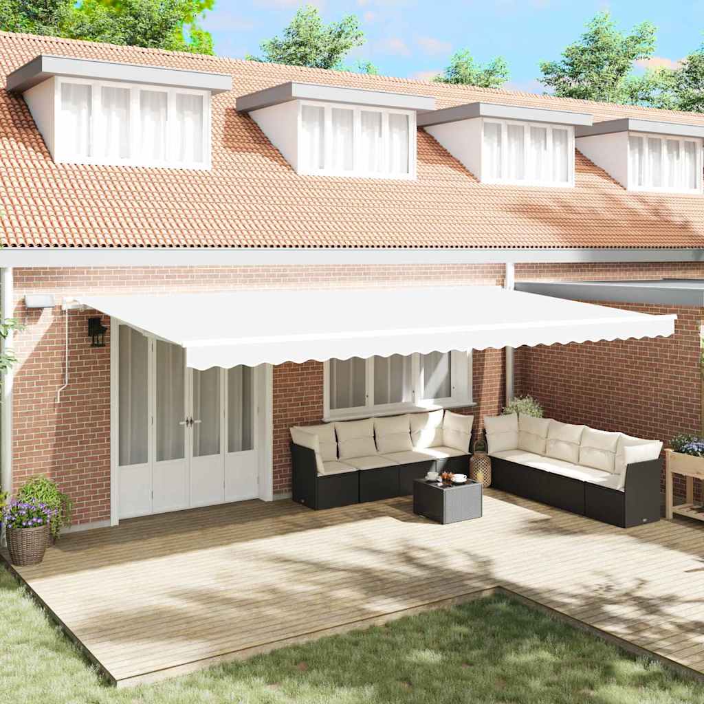 Retractable Awning with Manual 600 x 350 cm White