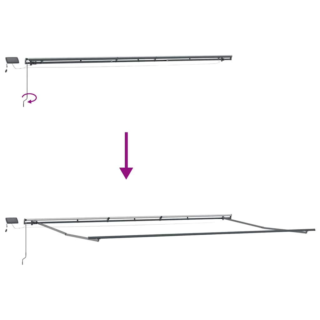 Retractable Awning Manual White 600 x 350 cm Fabric