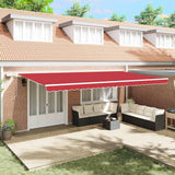 Retractable Awning with Manual 600 x 350 cm Red