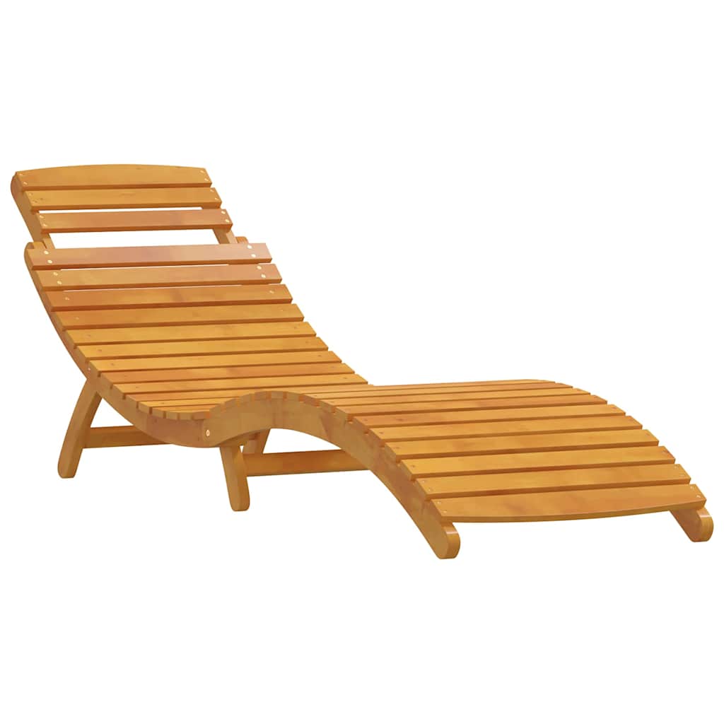 Sun lounger 2 pcs Brown 55 x 184 x 64cm Solid Acacia wood