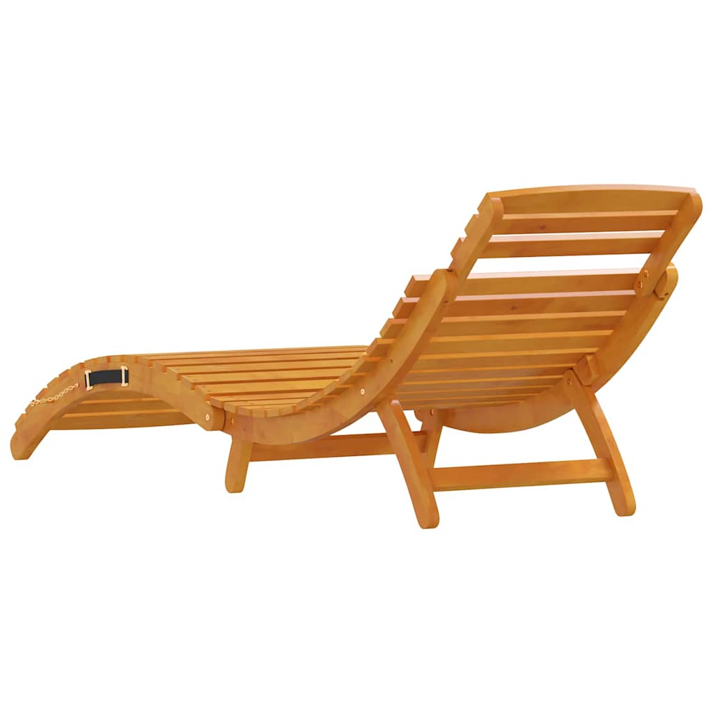 Sun lounger 2 pcs Brown 55 x 184 x 64cm Solid Acacia wood