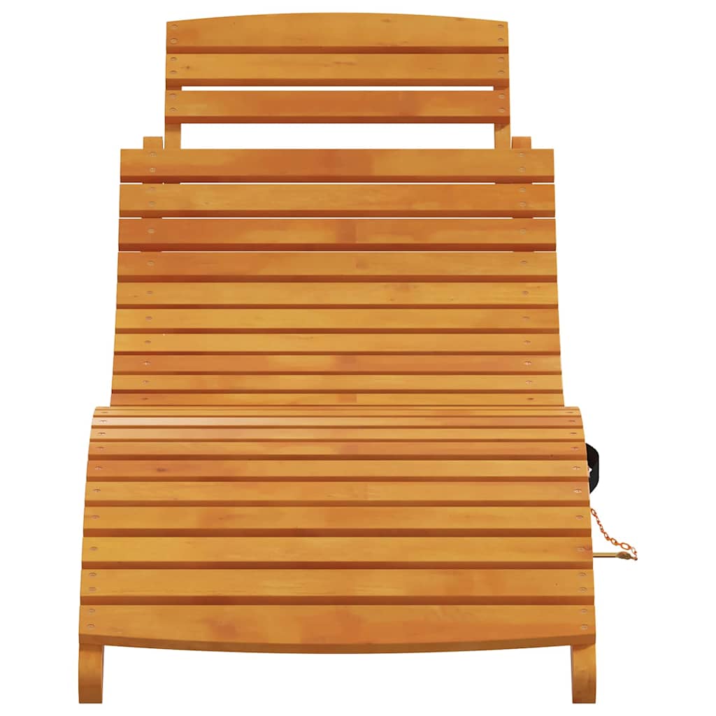 Sun lounger 2 pcs Brown 55 x 184 x 64cm Solid Acacia wood
