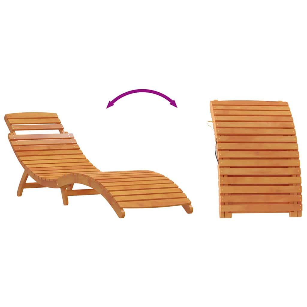 Sun lounger 2 pcs Brown 55 x 184 x 64cm Solid Acacia wood