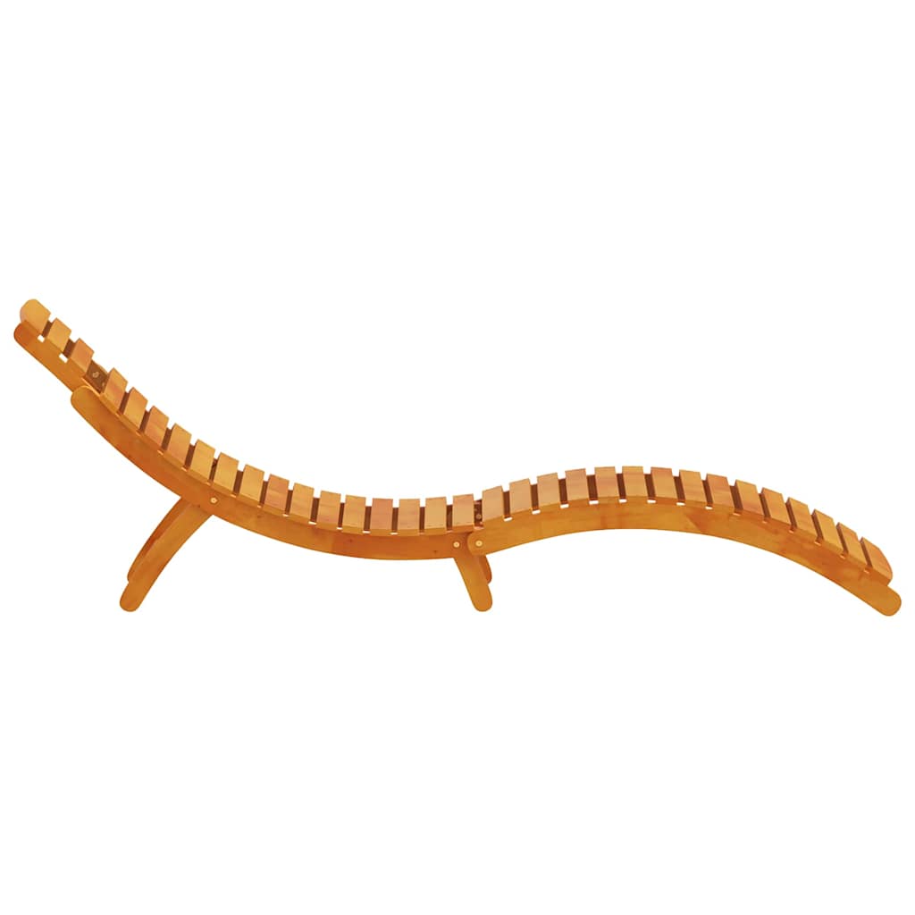 Sun lounger 2 pcs Brown 55 x 184 x 64cm Solid Acacia wood