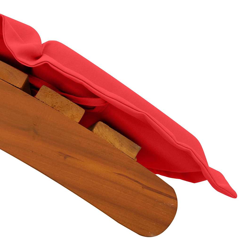 Sun lounger 2 pcs Red 184 x 55 x 64cm Solid Acacia wood