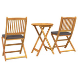 Garden Bistro Set 3 pcs Brown Solid acacia wood