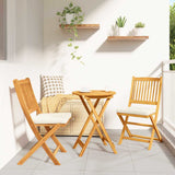Folding Chair 2 pcs White 49 x 57.5 x 92cm Solid Acacia wood