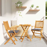 Folding Chair 2 pcs Grey 49 x 57.5 x 92cm Solid Acacia wood