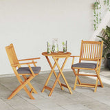 Folding Chair 2 pcs Grey 49 x 57.5 x 92cm Solid Acacia wood