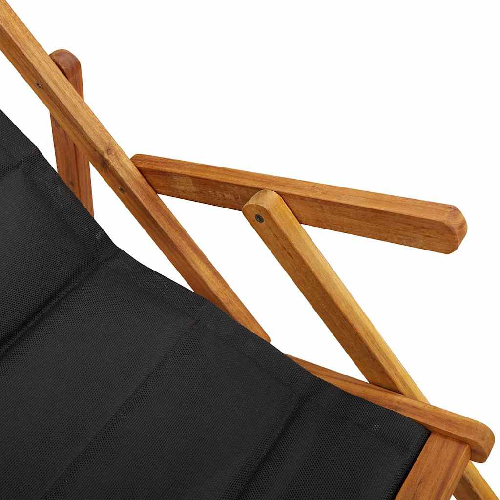 Beach Chair with Cushion 2 pcs Brown x x Solid Acacia wood