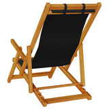 Beach Chair with Cushion 2 pcs Brown x x Solid Acacia wood