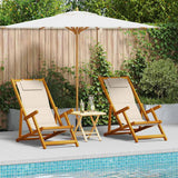 Beach Chair with Cushion 2 pcs Brown x x Solid Acacia wood