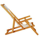 Beach Chair with Cushion 2 pcs Brown x x Solid Acacia wood