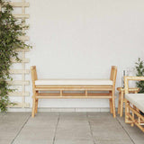 Garden Bench with Cushion Brown 110 x 38 x 65cm Bamboo
