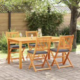 Folding Chair 4 pcs Grey 49 x 57.5 x 92cm Solid Acacia wood