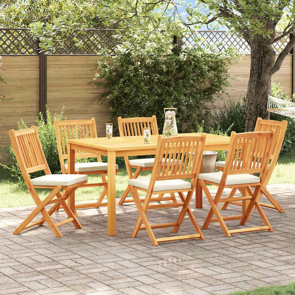 Folding Chair 6 pcs White 49 x 57.5 x 92cm Solid Acacia wood