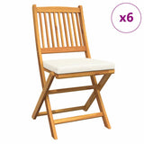 Folding Chair 6 pcs White 49 x 57.5 x 92cm Solid Acacia wood