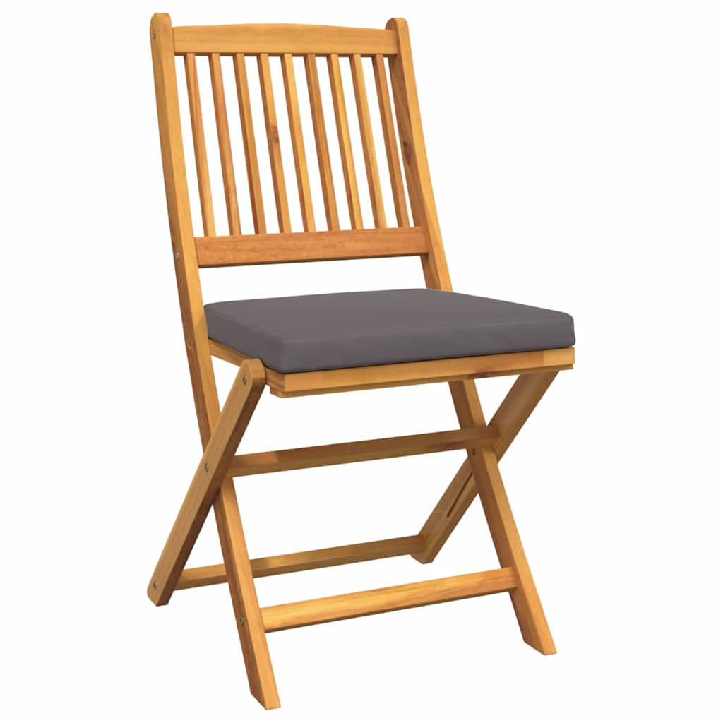 Folding Chair 6 pcs Grey 49 x 57.5 x 92cm Solid Acacia wood