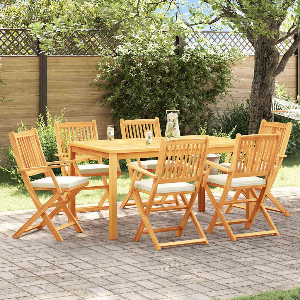 Folding Chair 6 pcs White 49 x 57.5 x 92cm Solid Acacia wood