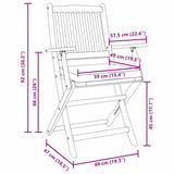 Folding Chair 6 pcs White 49 x 57.5 x 92cm Solid Acacia wood