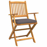 Folding Chair 6 pcs Grey 49 x 57.5 x 92cm Solid Acacia wood