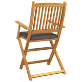 Folding Chair 6 pcs Grey 49 x 57.5 x 92cm Solid Acacia wood