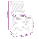Folding Chair 8 pcs White 49 x 57.5 x 92cm Solid Acacia wood