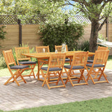 Folding Chair 8 pcs Grey 49 x 57.5 x 92cm Solid Acacia wood