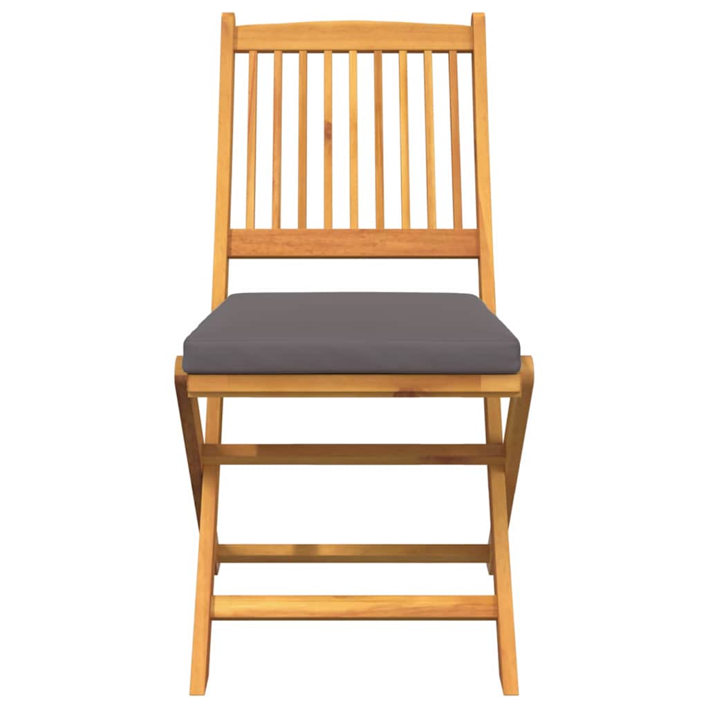 Folding Chair 8 pcs Grey 49 x 57.5 x 92cm Solid Acacia wood