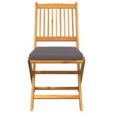 Folding Chair 8 pcs Grey 49 x 57.5 x 92cm Solid Acacia wood